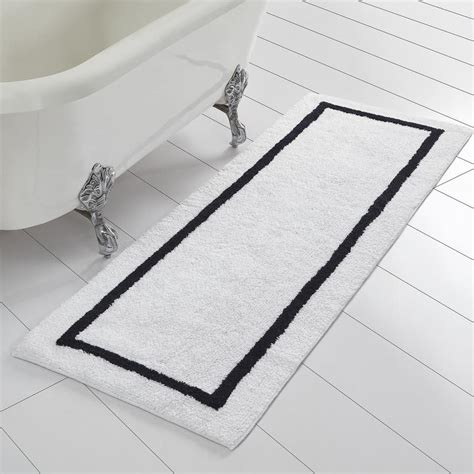 black and white bath rug set